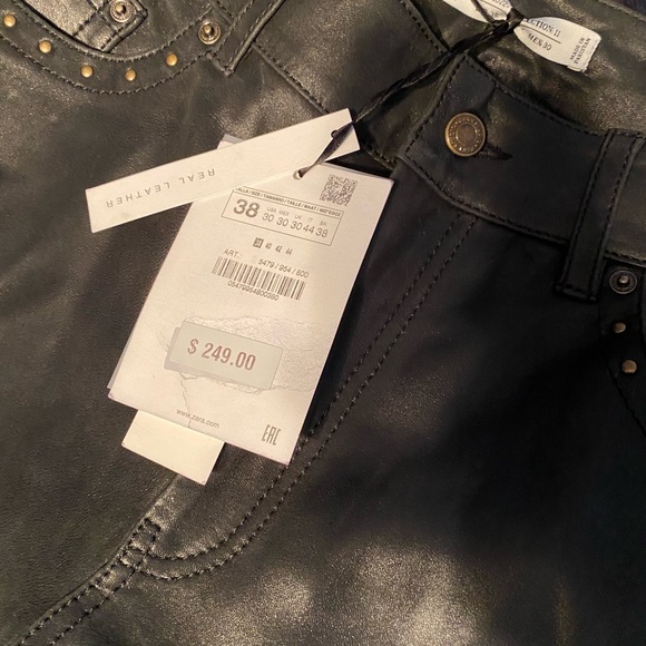 Limited Edition Zara studded leather pants - Picture 1 of 3